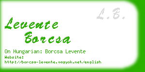 levente borcsa business card
